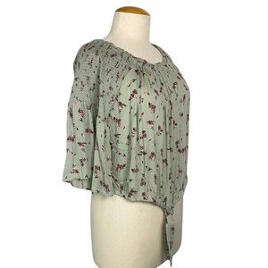 Angie Floral Top with Tie Plus Size